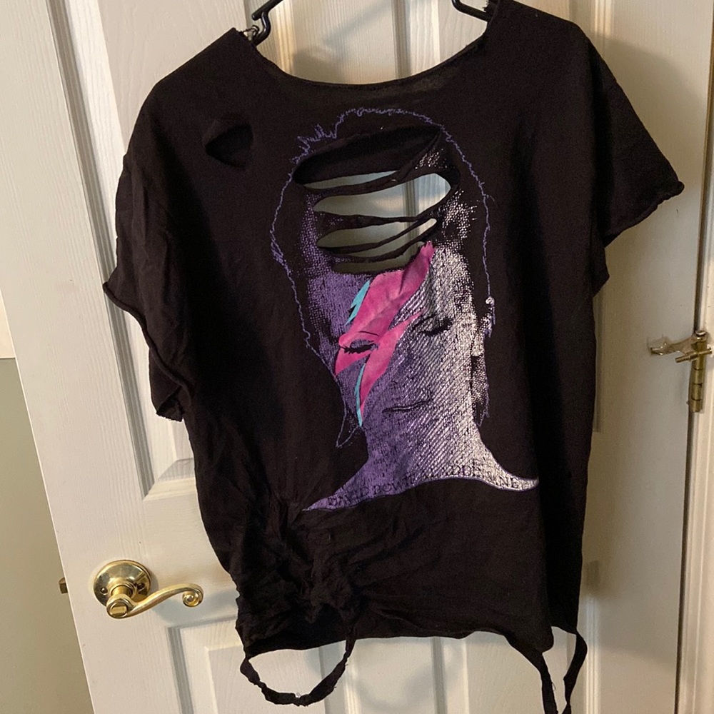 David Bowie distressed shirt. Men’s size large-XL.